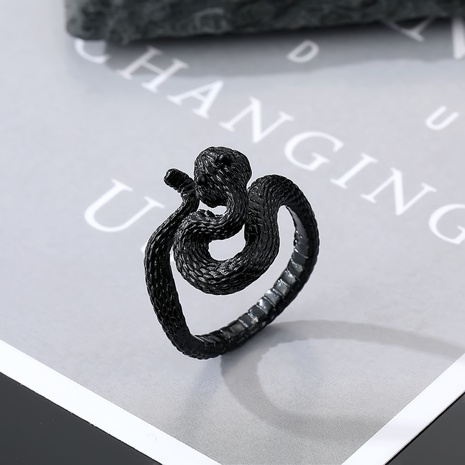 European and American black retro animal snake rings wholesale's discount tags