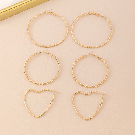 thread exaggerated metal female personality temperament golden earrings's discount tags