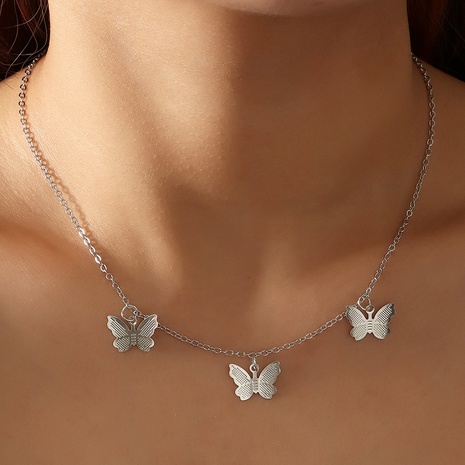 new fashion necklace simple alloy butterfly pendant clavicle chain's discount tags