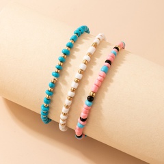 ethnic style color rice bead simple beaded multi-layer bracelet
