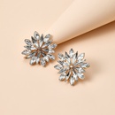 romantische Diamantohrringe mit eingelegten Diamanten mit geometrischer Blumepicture9