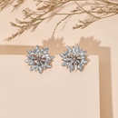 romantische Diamantohrringe mit eingelegten Diamanten mit geometrischer Blumepicture10
