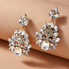 fashion earrings irregular geometric pendant full diamond earrings