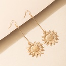 simple fashion earrings alloy sunflower ear hook geometric irregular flower earringspicture7