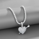 heart rhinestone crossborder fashion hiphop bracelet necklace European and American fashion jewelrypicture5
