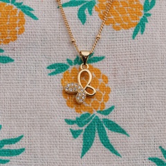 Copper Zircon Butterfly Necklace Pendant Cross-border Pendant Jewelry