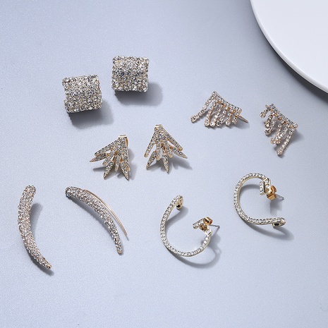 romantic rhinestone tassel simple copper inlaid zirconium earrings's discount tags