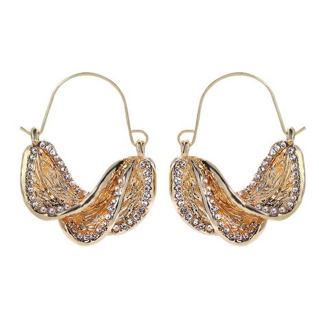 twisted alloy diamond earrings three-dimensional basket-shaped earrings's discount tags