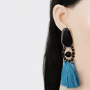 color retro ethnic tassel exaggerated large diamond earringspicture7