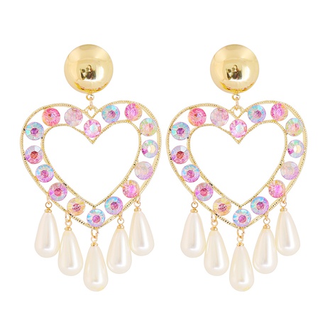 Creative Heart-shaped Water Drop Pearl Shape Female Stud Earrings's discount tags