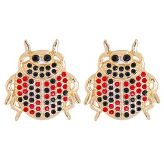 new ladybug insect shape alloy diamond earrings European and American jewelry