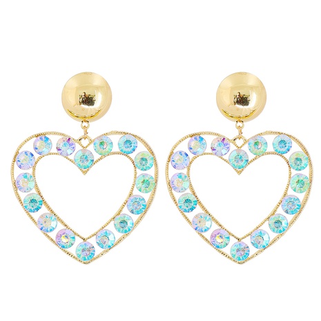 romantic personality heart-shaped female stud diamond earrings's discount tags