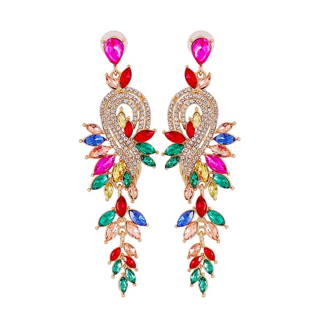 new style European and American leaf brooch shape diamond earrings's discount tags
