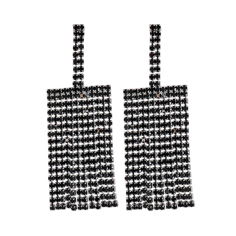 claw chain alloy diamond rhinestone geometric long tassel earrings's discount tags