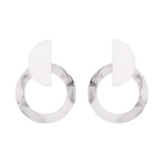 Retro Hollow Circle Acrylic Stud Earrings Geometric Earrings