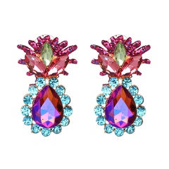 European and American new glass diamond earrings flower earrings wholesale