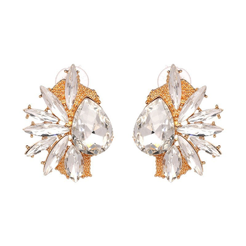 Koreanische Schmuck Intarsien Kristall Diamant Ohrringe Mode Ohrringe