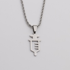 syringe pendant accessories cross-border jewelry stainless steel pendant necklace