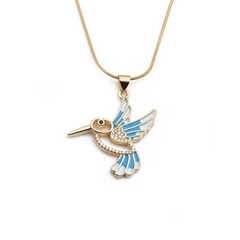 Copper zircon dripping oil bird pendant pendant auspicious bird necklace