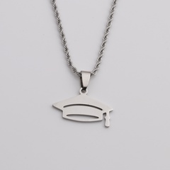 stainless steel necklace twist chain geometric pendant necklace