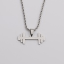 Stainless steel jewelry mens retro twist chain dumbbell pendant necklacepicture5