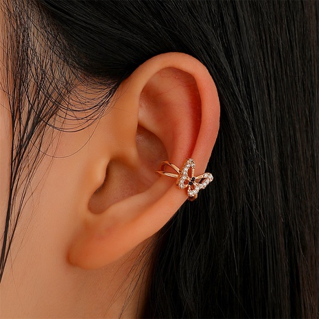 temperament zircon hollow butterfly ear clip Korean version personality without pierced earrings's discount tags