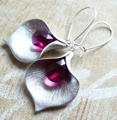 Fashion Creative Orchid Bud Earrings Petal Leaf Earrings Jewelry
