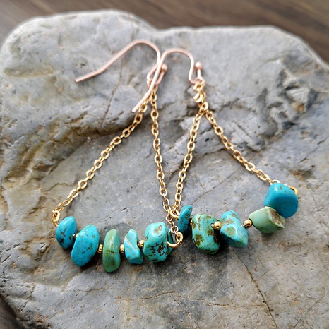 blue pine gravel earrings simple Korean version of natural stone bohemian ear jewelry's discount tags