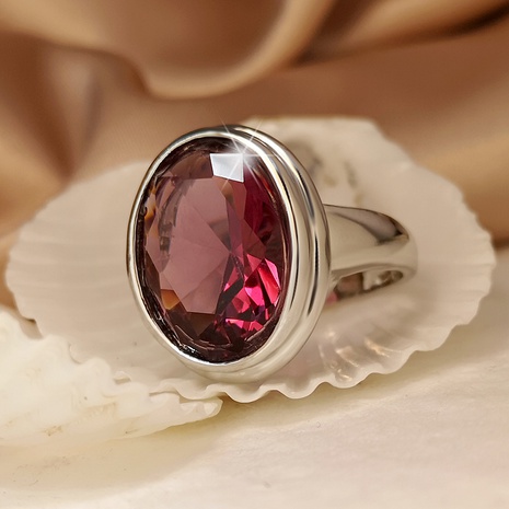 European and American fashion purple crystal glass ring wholesale's discount tags