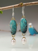new creative green opal earrings European and American pearl drop pendant earringspicture4