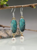 new creative green opal earrings European and American pearl drop pendant earringspicture5