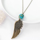 Feather Carved Eagle Wing Pendant Ethnic Retro Turquoise Wing Necklacepicture5