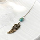 Feather Carved Eagle Wing Pendant Ethnic Retro Turquoise Wing Necklacepicture6