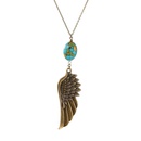 Feather Carved Eagle Wing Pendant Ethnic Retro Turquoise Wing Necklacepicture8