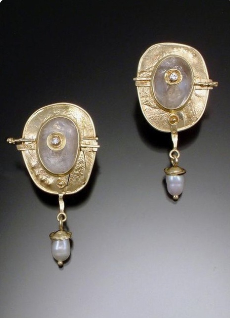 Pendientes de perlas coreanos Pendientes creativos de diamantes esmaltados chapados en oro's discount tags