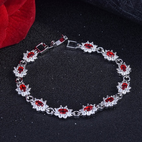 pigeon red ruby Princess trendy full diamond bucklet bracelet's discount tags