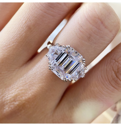 Retro emerald high carbon diamond copper ring wholesale's discount tags