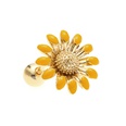 Pastoral sunflower oil drop ear bone studs retro flower small earringspicture18