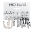 new creative retro pearl earrings circle chain earrings 6 setspicture15
