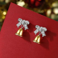 Mode neue Weihnachtsglocken elegante Schleifen Retro Kupfer Ohrringe