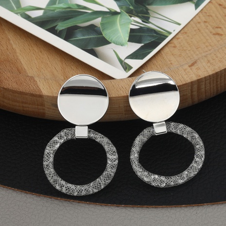 Mode klassische geometrische Spiegel Textur Kupfer Ohrringe Großhandel's discount tags