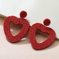 Boucles d39oreilles creuses en forme de coeur avec perles rouges ethniques de couleur de vacancespicture13