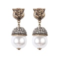 European and American rhinestone pearl earrings retro personality animal earringspicture13