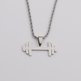 Stainless steel jewelry mens retro twist chain dumbbell pendant necklacepicture12