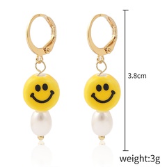 European and American Simple Smiley Butterfly Mushroom Soft Pottery Earrings