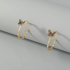 European and American C-shaped butterfly earrings