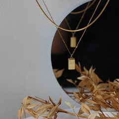 Mode Schlangenknochenkette Doppelschicht Gold Titan Stahl Halskette