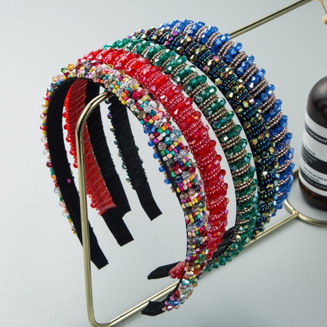 European and American hand-woven beaded headband's discount tags