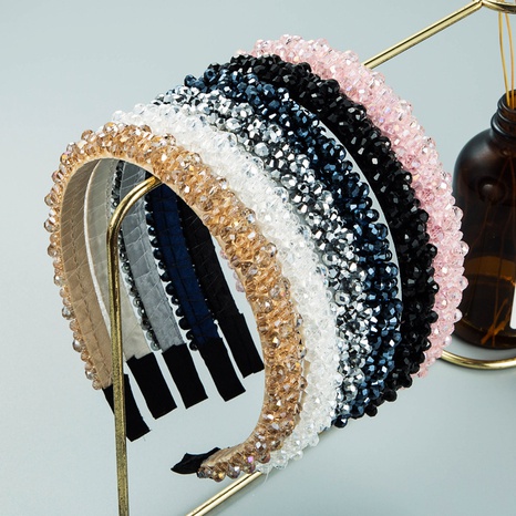 simple fine edge crystal handmade beaded headband hair accessory's discount tags