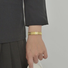 simple épissure carrée ouverture bracelet réglable bijoux à main en acier inoxydable